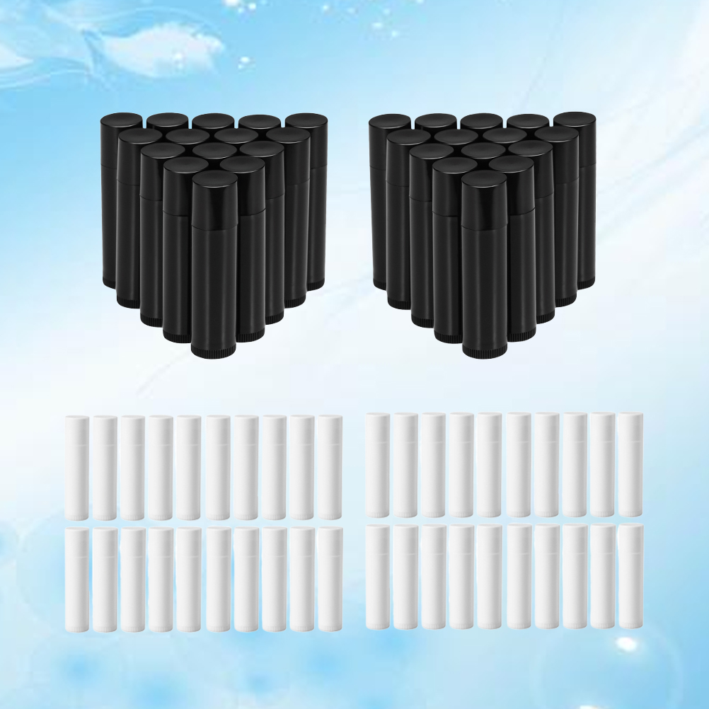 50 pcs Lip Balm Tubes Empty Lipstick Storage Containers Reusable Makeup Accessories for Homemade Lip Gloss Natural Crayon