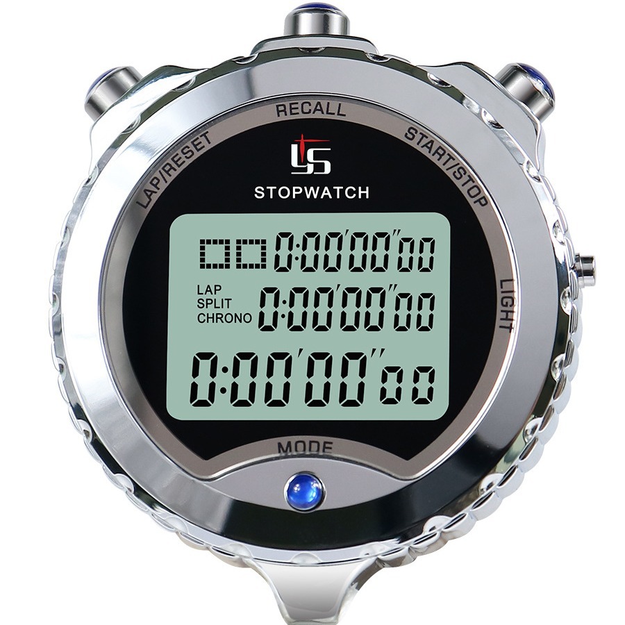 Luminous metal stopwatch timer training fitness exercise referee swimming track and field code watch