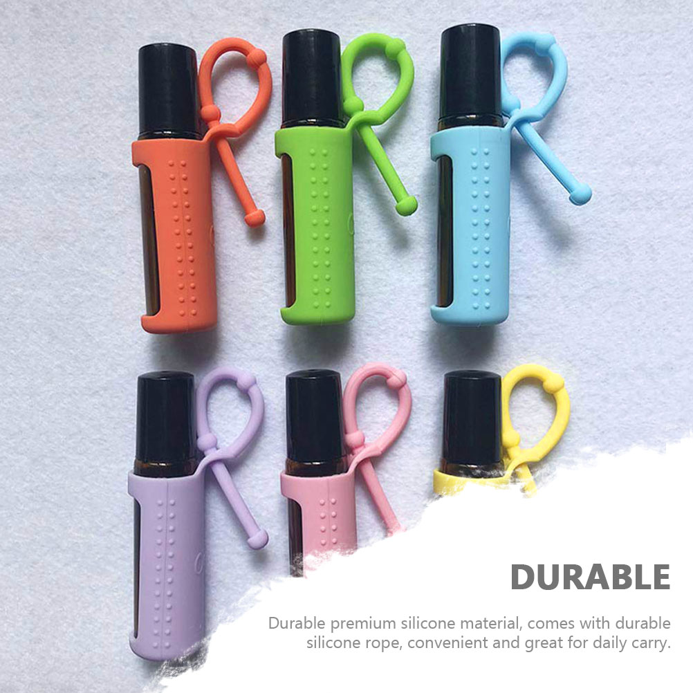 12 Pcs Oil Bottle Protector 10mL Silicone Colorful Sleeve Mini Cover Portable Case Essential Oil Bottle Colorful Sleeve Gifts