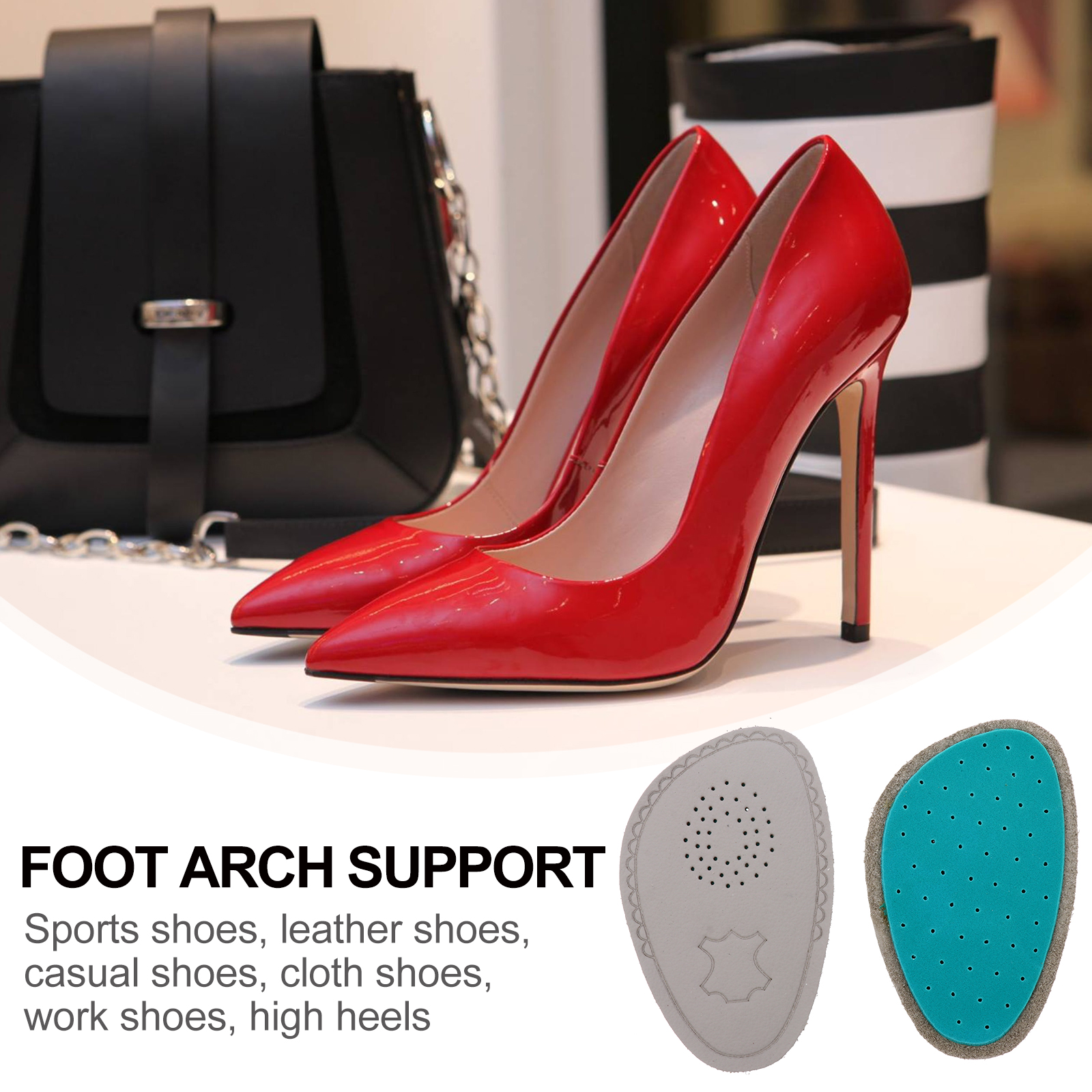 2pcs Forefoot Pads Thick Soft Anti Skid Half Size Insoles Shoe Protectors Breathable Sweat Absorbent Non Slip Adhesive