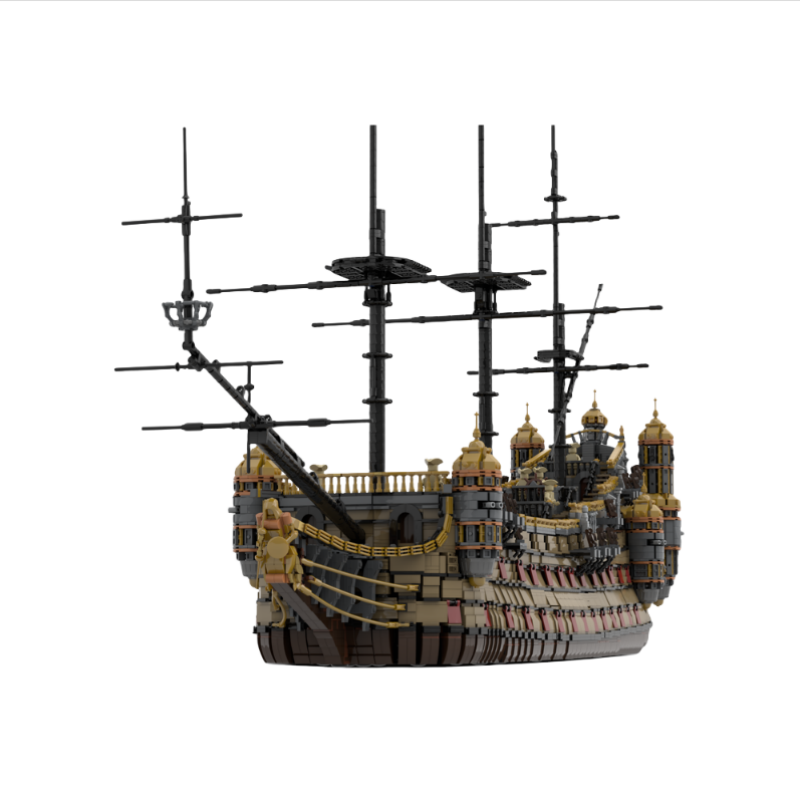 15684PCS MOC Pirate Series Silent Ship High Difficulty Assembly Toy Ship Model Technology Building Blocks Children's puzzle gift