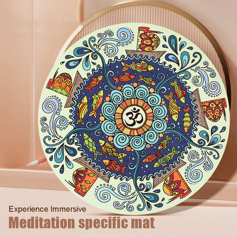 60*60CM Circular Yoga Mat, Meditation, Flat Support, Inverted Jump Rope, Shock Absorption, Quiet Small Mini Floor Mat