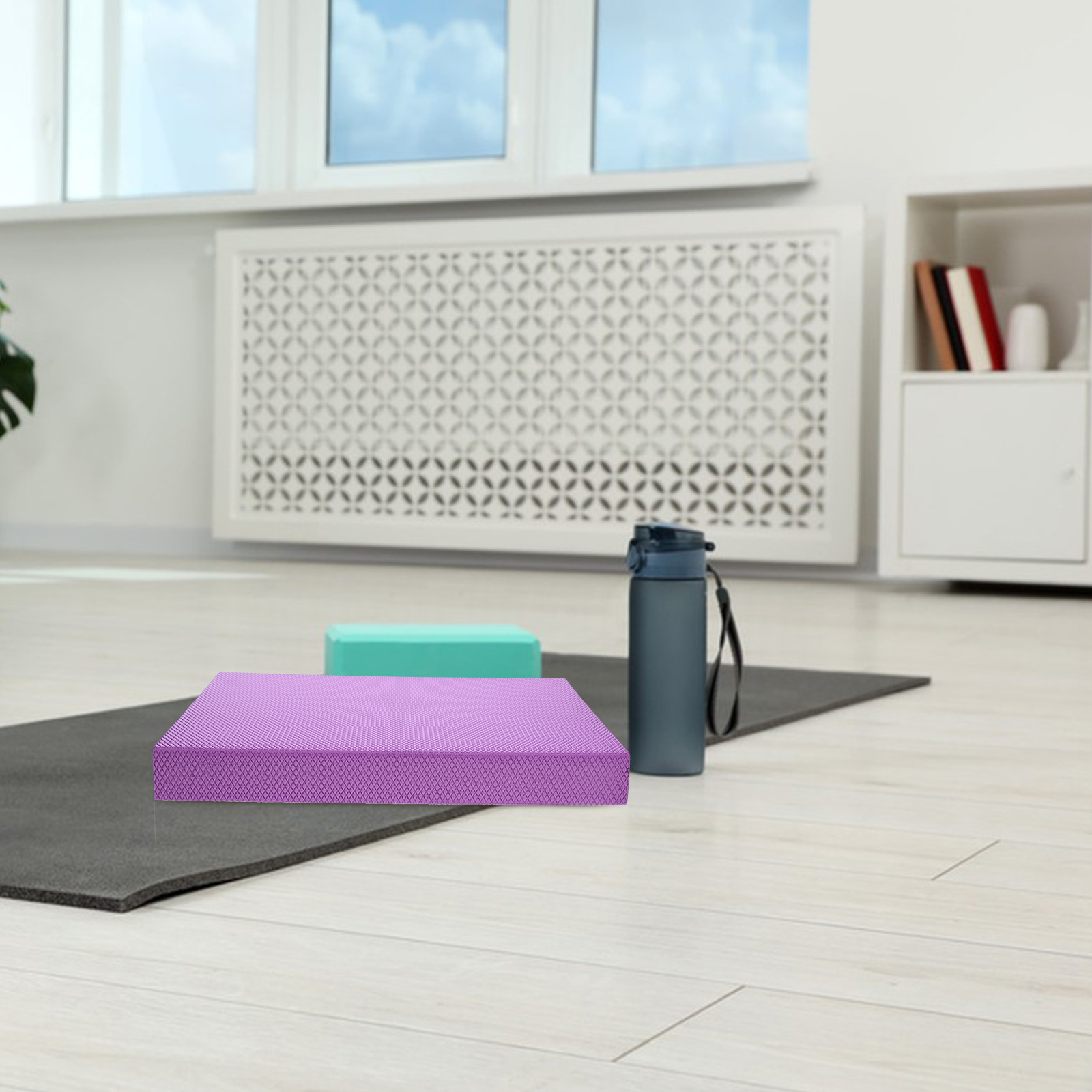 Portable TPE Non-slip Yoga Cushion Stability Mobility Balance Trainer for Physical Yoga (Purple)
