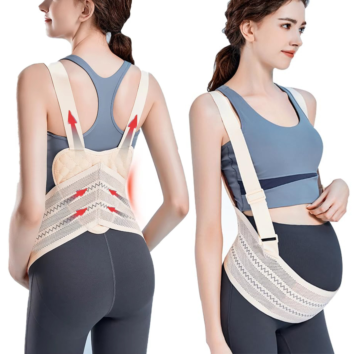 1Pc Maternity Belt Pregnant Belly Pregnancy Support Band Double Support Back Waist Care Relieving Back Pelvic Pain Adjustable