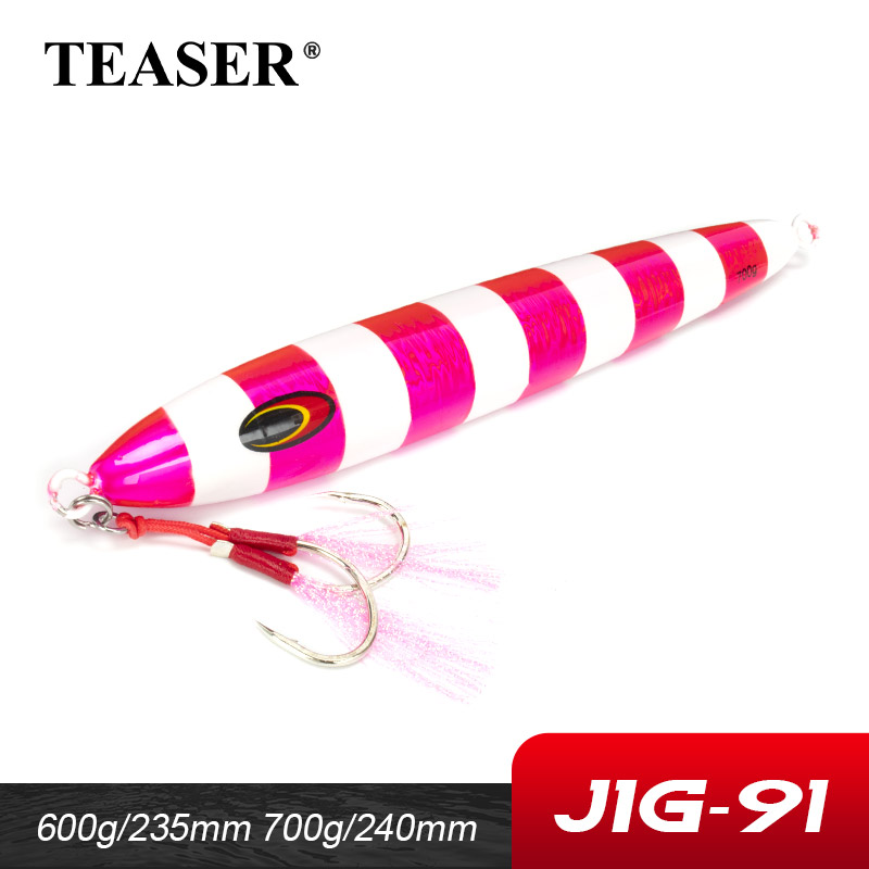 TEASER J91 600g700g Speed Sinking Deep Sea Metai Jig Lure Long Casting Trolling Boat Jigging Big Game Artificial Fishing Jigbait