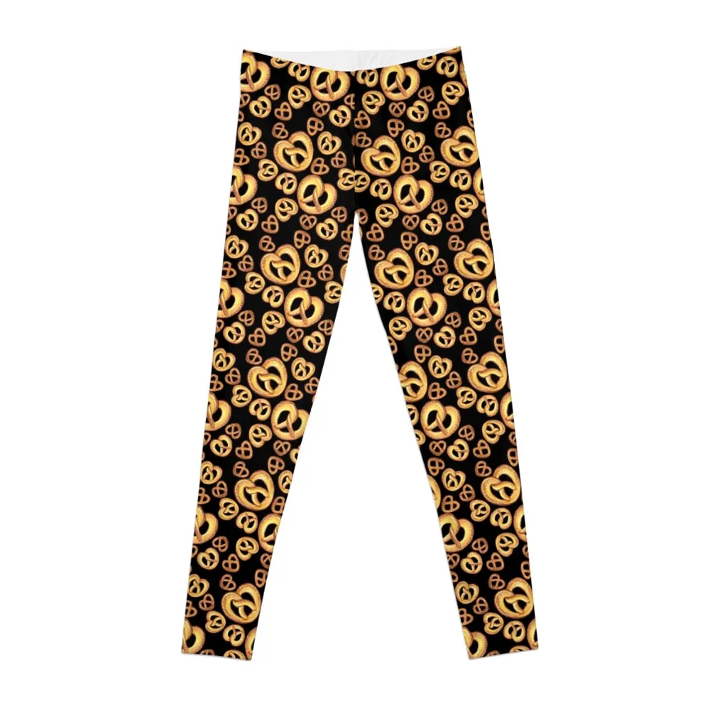 Pretzel Party - Black Leggings Sweatpants Leginsy push up Womens Leggings