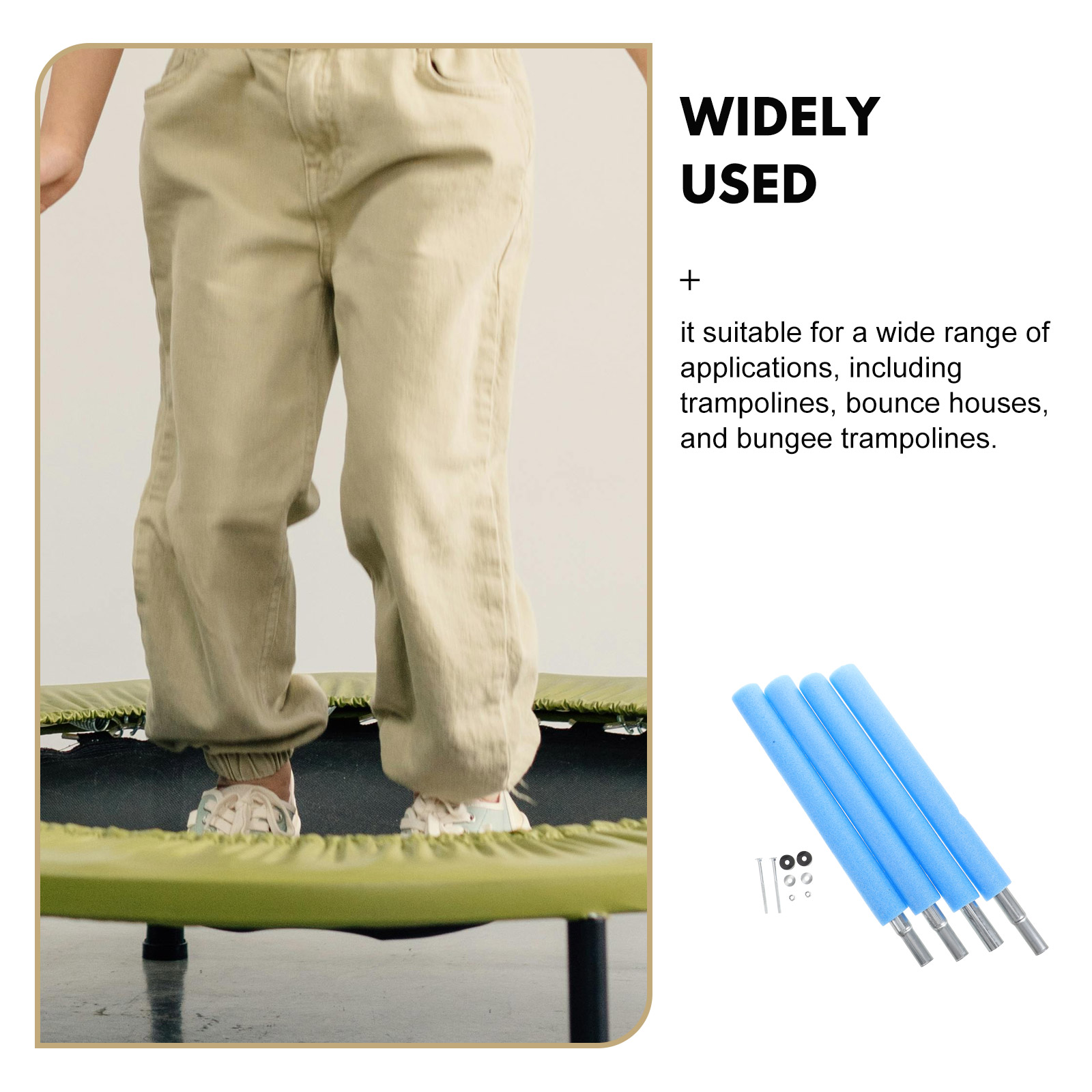 Trampoline Poles Replacement Durable Steel Universal Compatibility Stability Easy Installation Recreational Professional Jumping