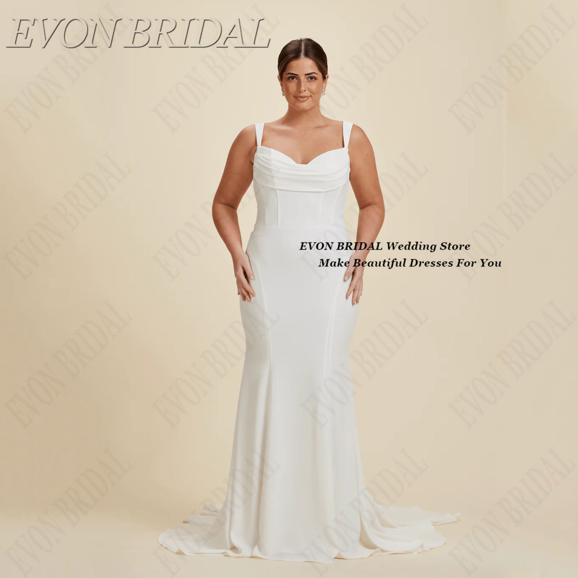 Soft Satin Wedding Dress Large Sizes Generous Slim Fit Bride Gowns 2025 Classic Simple wedding Brides Dresses EVON BRIDA Customi
