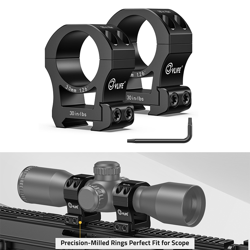 CVLIFE Rifle Scope Rings Mount 30mm Diameter Tube - Compatible with Picatinny Rails 2 Pieces  0.90" 1.0'' 1.26'' 1.54‘’Heigth