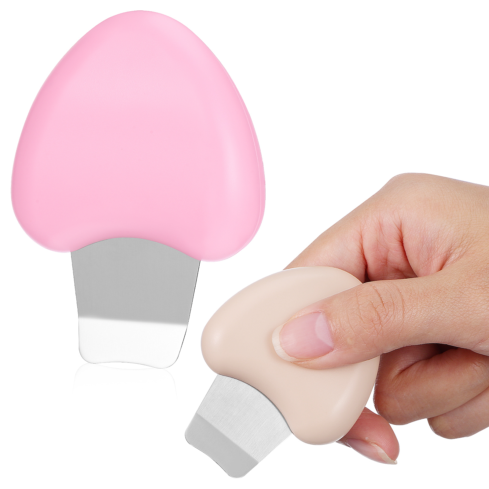 2pcs Skin Cleanser Facial Scrubber Face Cleaning Tool Stainless Steel Skincare Device Cleansing Spatula