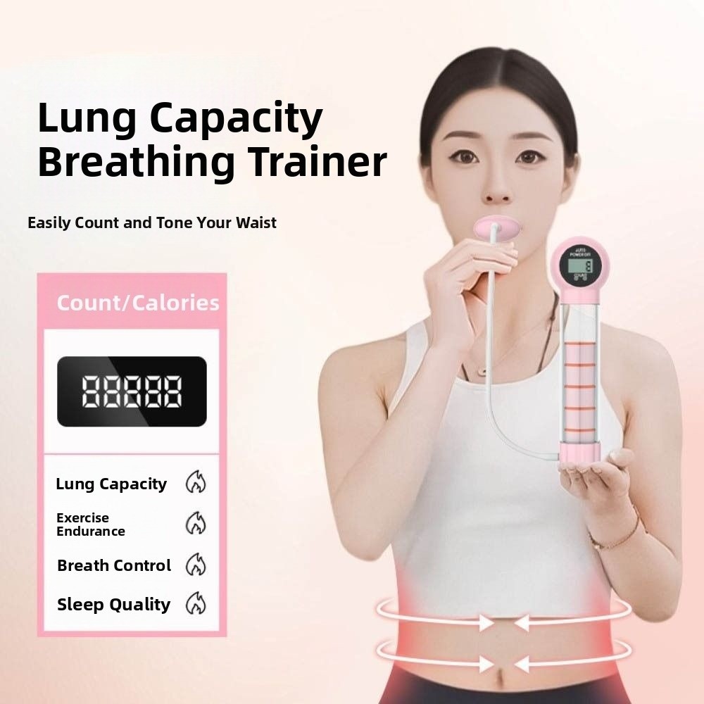 With Counter Counter Breathing Exercise Device Digital Display Adjustable Resistance Deep Breathing Dumbbell Ergonomic Design