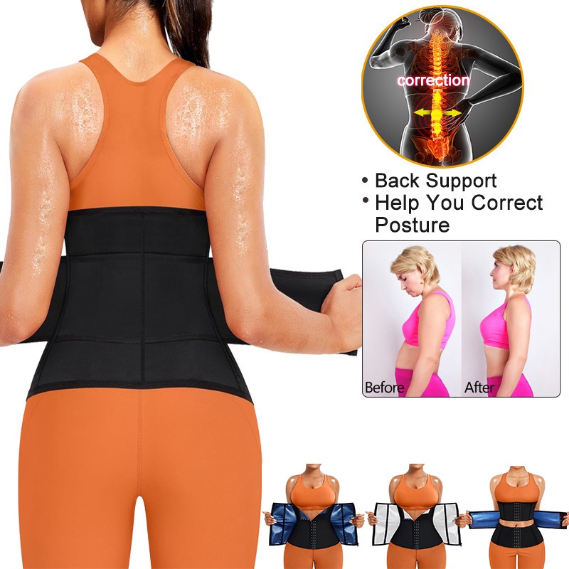Women Waist Trainer Sports Fitness Yoga Three-breasted Zipper Abdomen Belt Body Shaper Tops Corset Waist Girdle Waist Belt