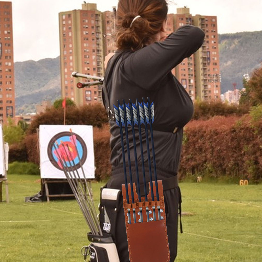 Universal Archery Arrow Bag Cowhide Lightweight Compact Hunting Target Outdoor Shooting Pouch Bow Accessories