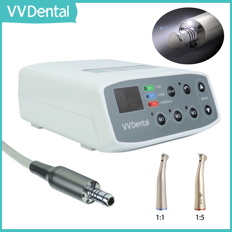 VV Dental Brushless Led Micro Motor Electric Machine Set Internal Water Spray E-type Contra Angle Handpiece Clinical Equipment