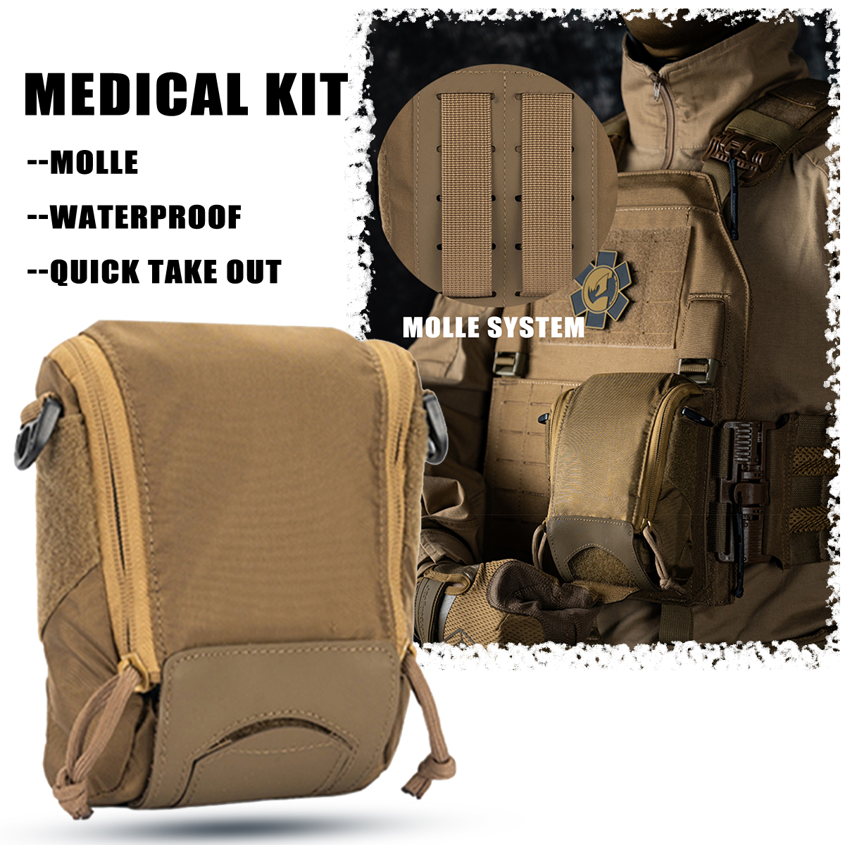 Tactical Medical Kit Quick Release MOLLE IFAK Trauma First Aid Kit  for Car Home Travel Hiking Camping Emergency Survival Gear