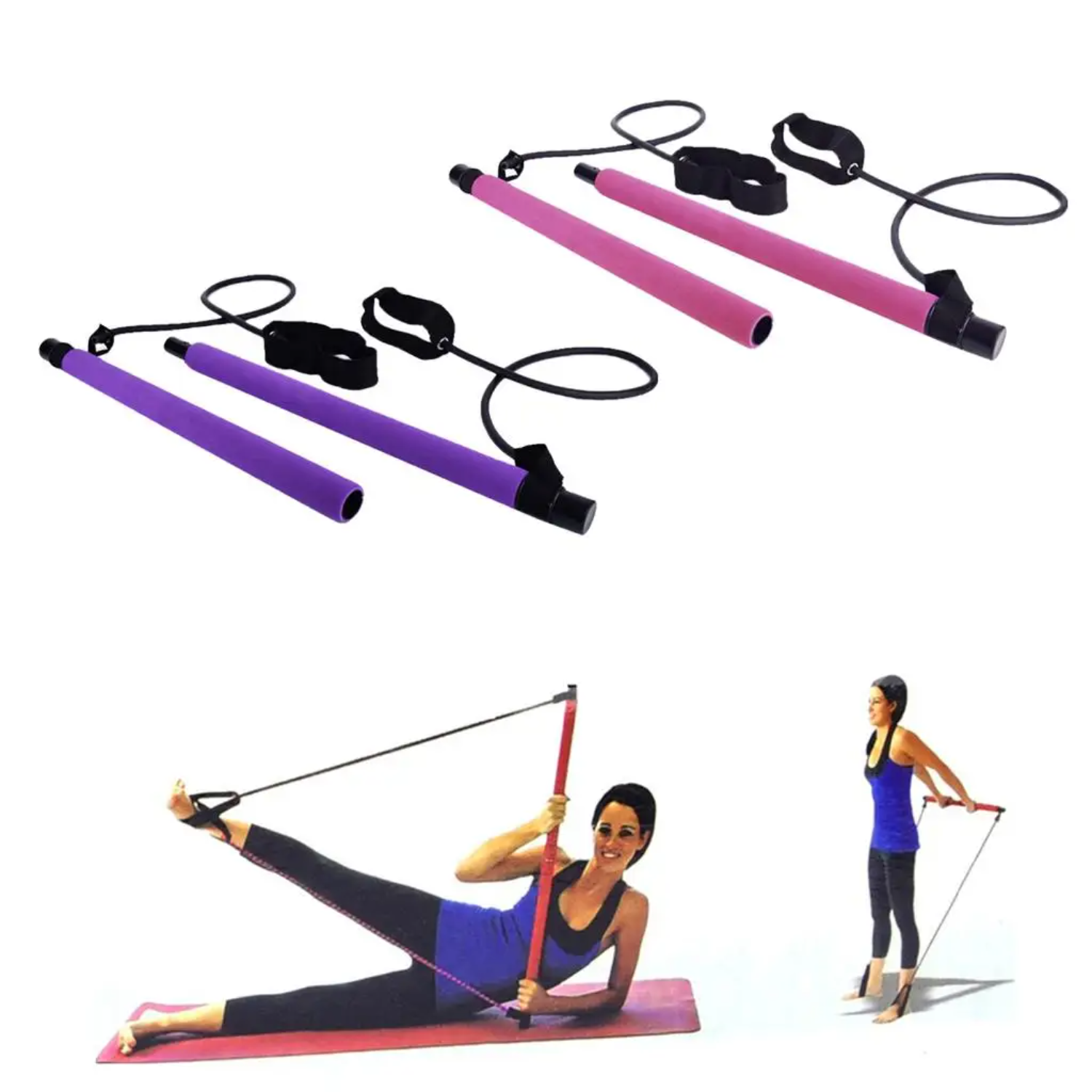 Pilates  Kit  Gym Workout Resistance Band Exercise Legs Glute Booty