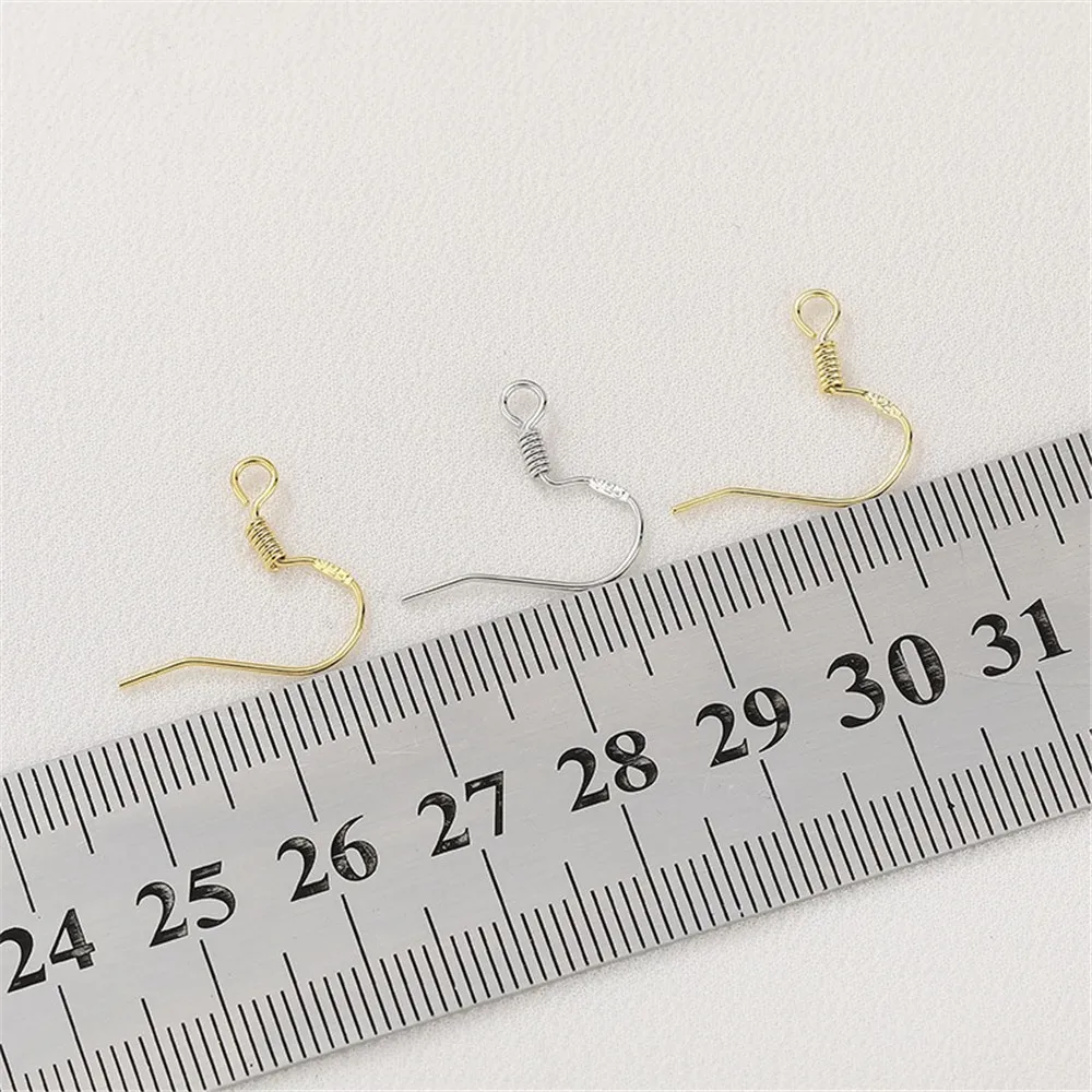 S925 Sterling Silver Plated 14K18K Gold-Color Ear Hooks Handmade DIY Ear Clip Earrings Jewelry Material Accessories E007