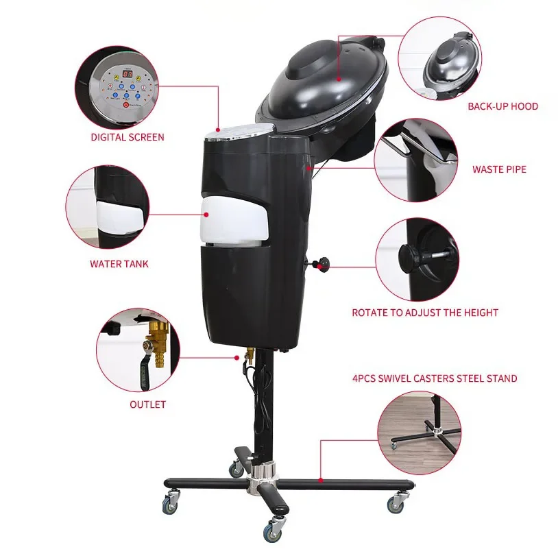 2024 new design hair steamer cap micro mist hair steamer for salon wall mounted hair steamer