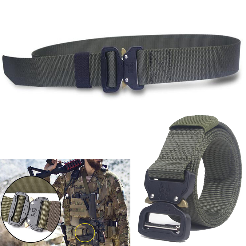 125cm Nylon Waistband Tactical Belts Accessories Military Training Airsoft Combat Belt Quick Release Outdoor Sport Waist
