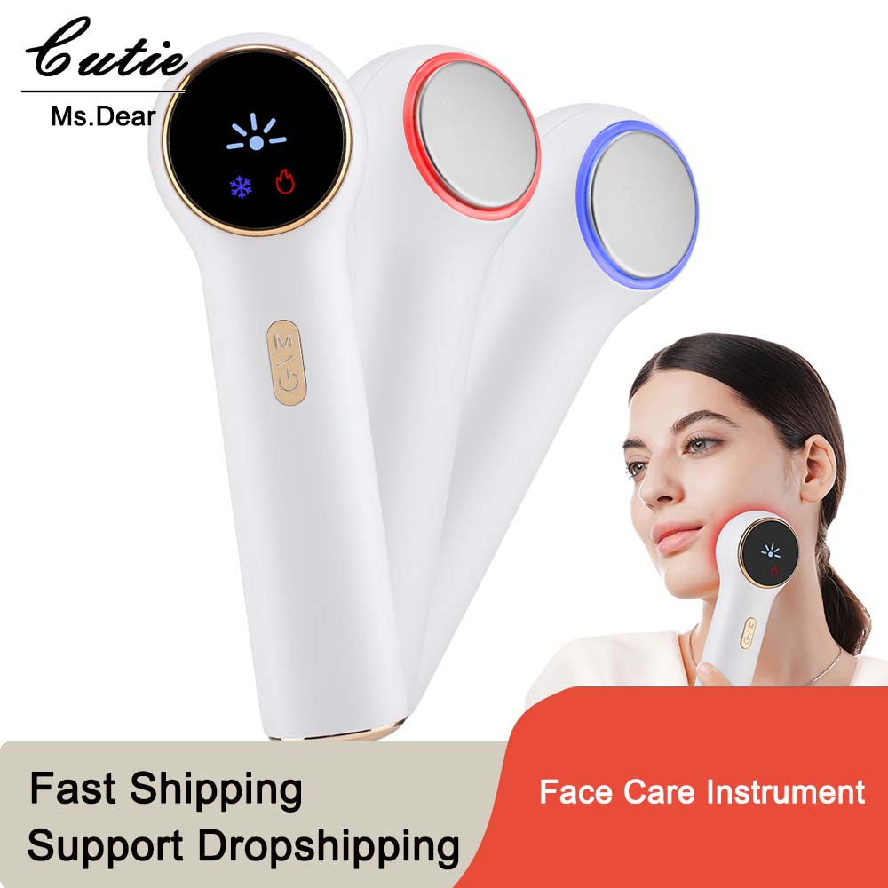 Hot and Cold Facial Beauty Device Portable Face Massager Lifting Machine Skin Care Photon Therapy Anti Wrinkle Face Tighten Tool