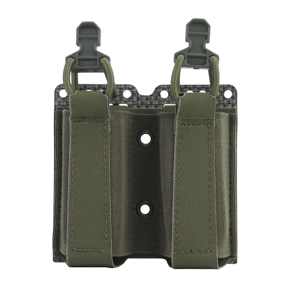 Tactical Pistol Double  Magazine Pouch,9mm Tactical Belt Magazine Holder Gap Molle Mag Bag, Magazine Holder with Elastic Rope