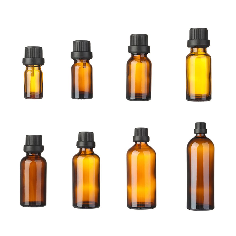 Empty Orifice Reducer Dropper Liquid For Essential Oils Eye Dropper Bottle Amber Glass Bottles Perfume Aromatherapy