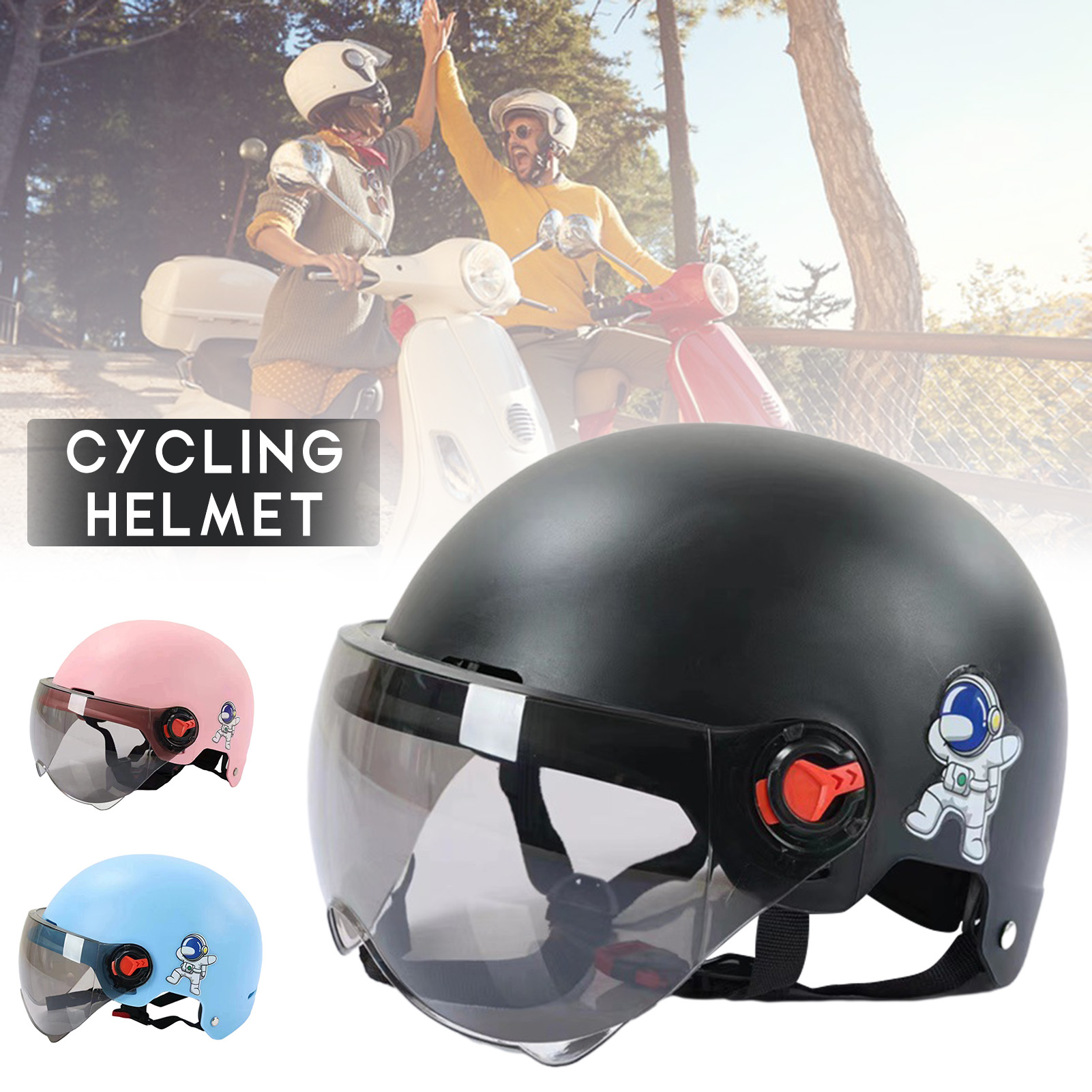 Face Helmet Motorcycle Open Dual Lens Visors Men Women Summer Electric Bicycle Helmet Scooter Motorbike Moto Bike Helmets