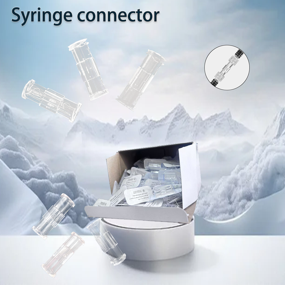 Independent packaging sterile treatment leak proof drug guide device interface double helix sterile PP Ruhr syringe connector