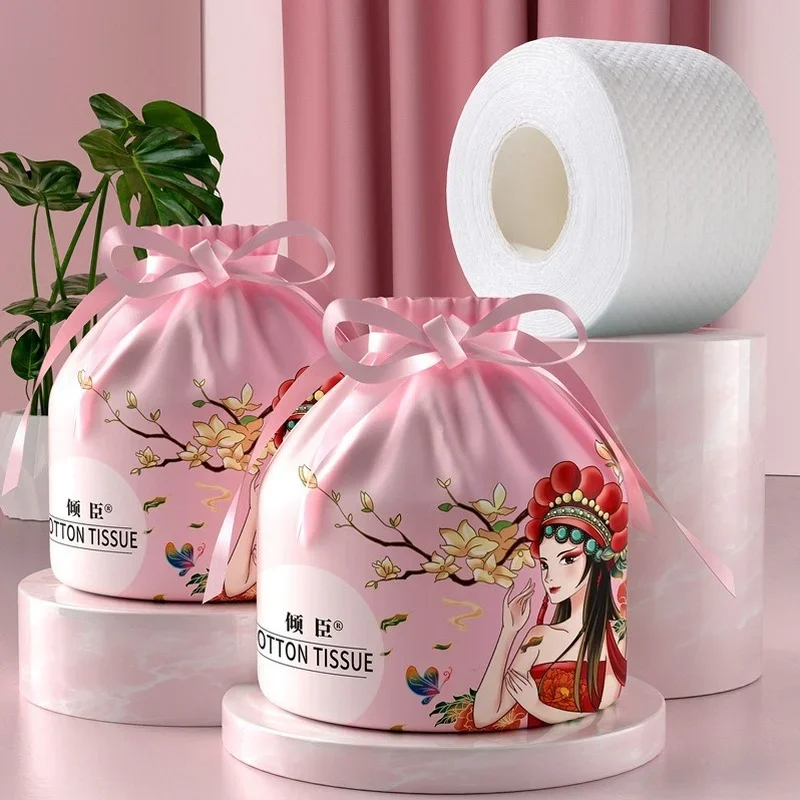 Roll Pack Disposable Face Towel Travel Facial Cleansing Wet And Dry Makeup Remover Pearl Cotton Soft Nonwoven Towel