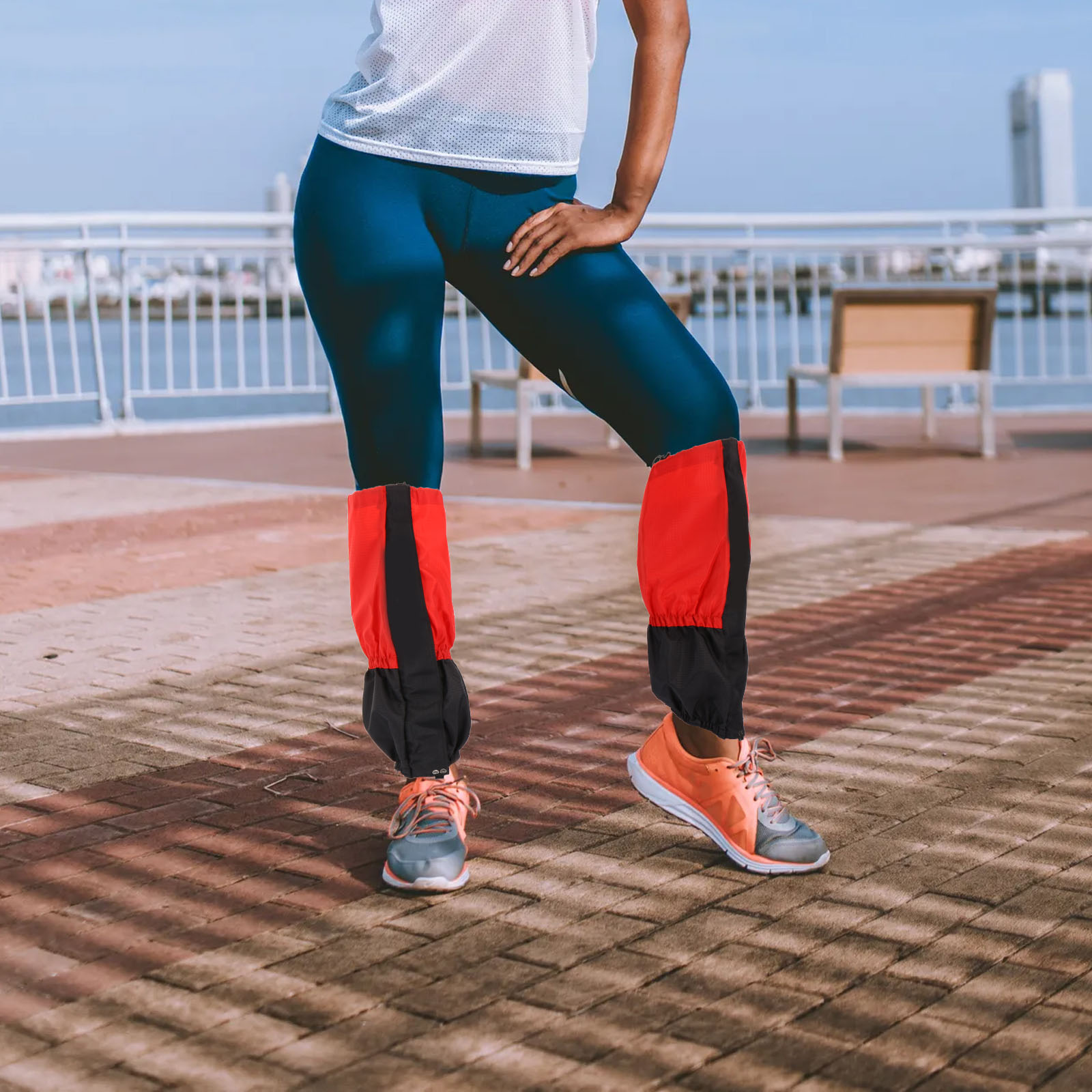 Hiking Waterproof Foot Cover Outdoor Skiing Gaiters Aldult Camping Red Polyester Snow Legging Travel