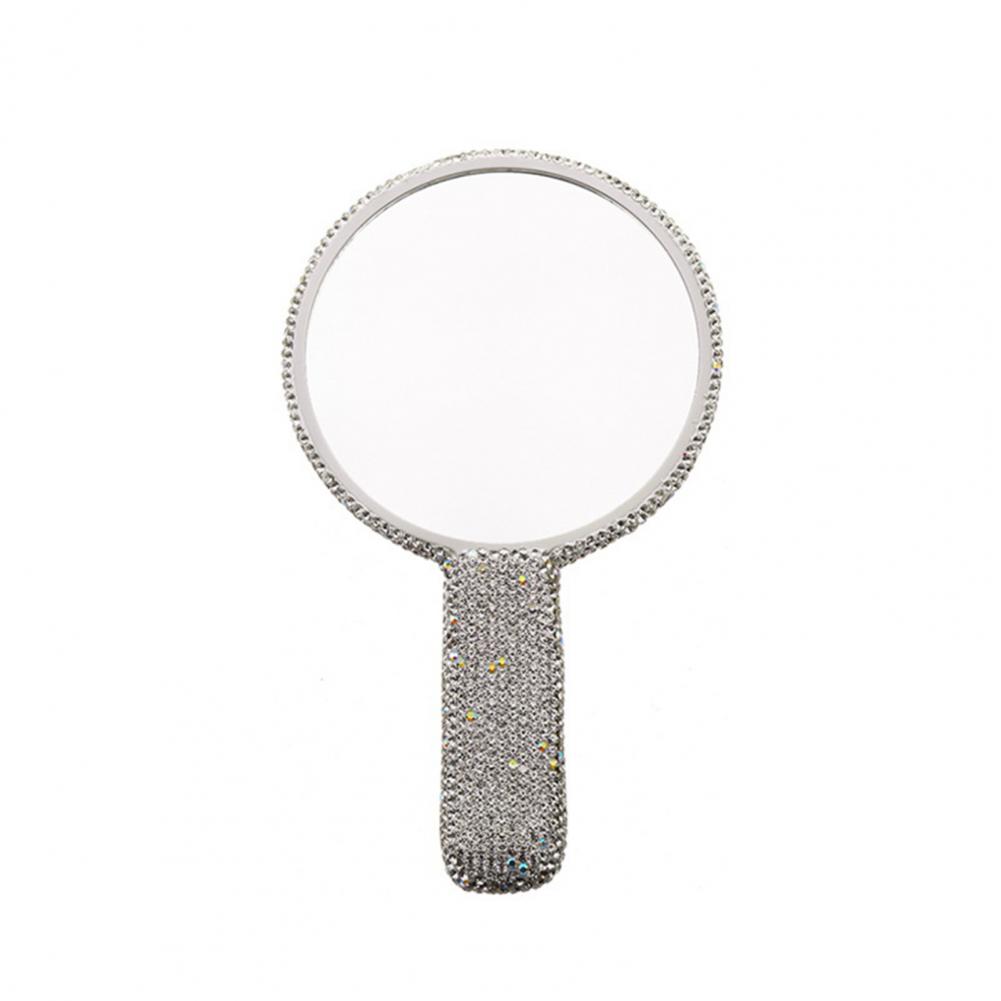 Portable  Durable Women Girls Cosmetic Hand Mirror Reusable Handheld Mirror Non-slip Handle   Salon Accessories