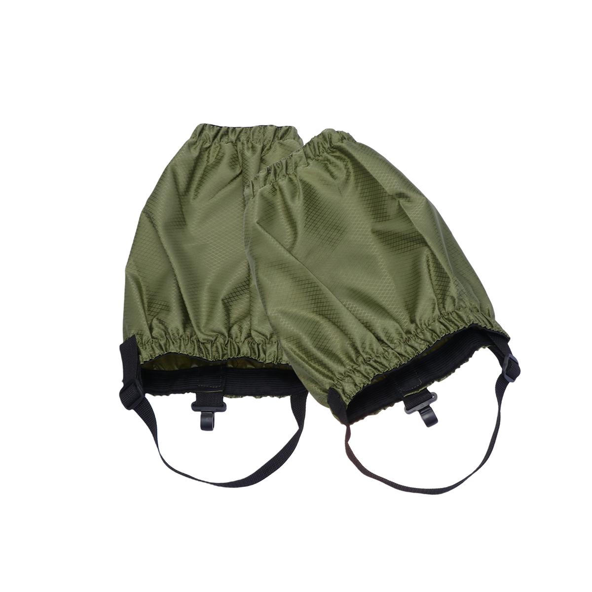 Adjustable Oxford Cloth Ankle Gaiters For Hiking Snow Outdoor Activities Lightweight Leg Covers With Metal Hooks Army Green