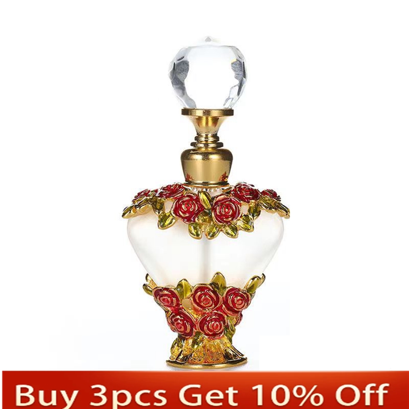 Flower Glass Perfume Bottle Empty Refillable Decorative Crystal Perfume Decanter Bottles