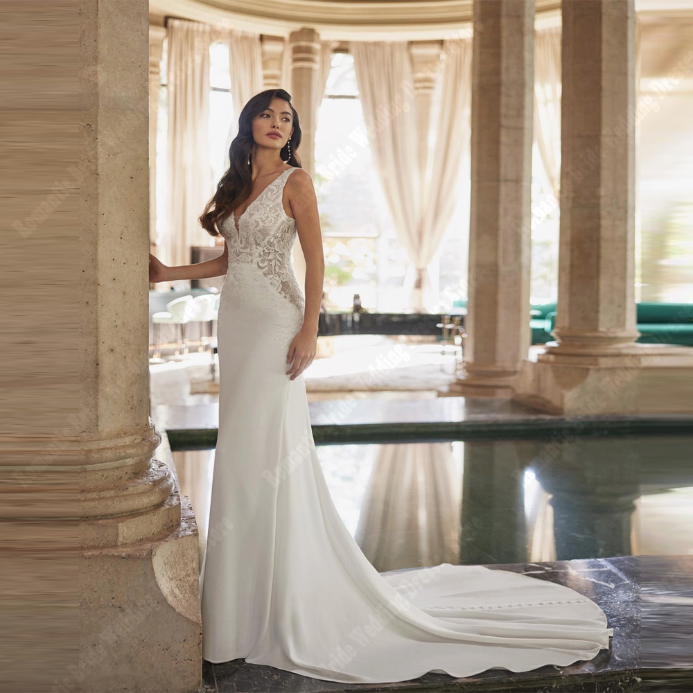 Sweetheart Collar Women Wedding Dresses Fascinating V-Neck Bride Gowns Mopping Length Engagement Banquet Vestido De Novias 2025