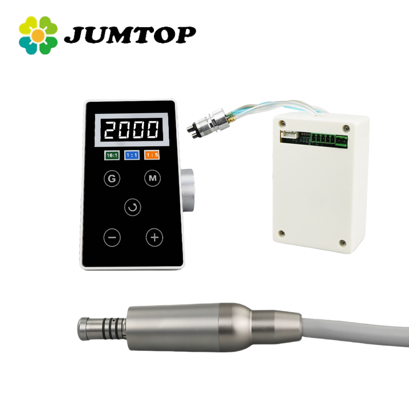 JUMTOP Dental LED Electric Motor Built-in Grinding Machine E-Type Handle fit for 1:1/1:5 /16:1 Contra Angle Handpiece