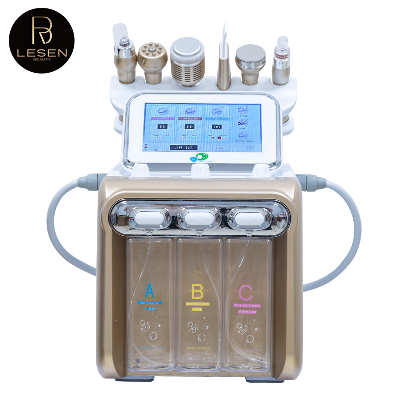 Professional 6-in-1 Hydrogen Oxygen Bubble Facial Machine for Deep Cleansing Blackhead Removal Hydration Skin Rejuvenation