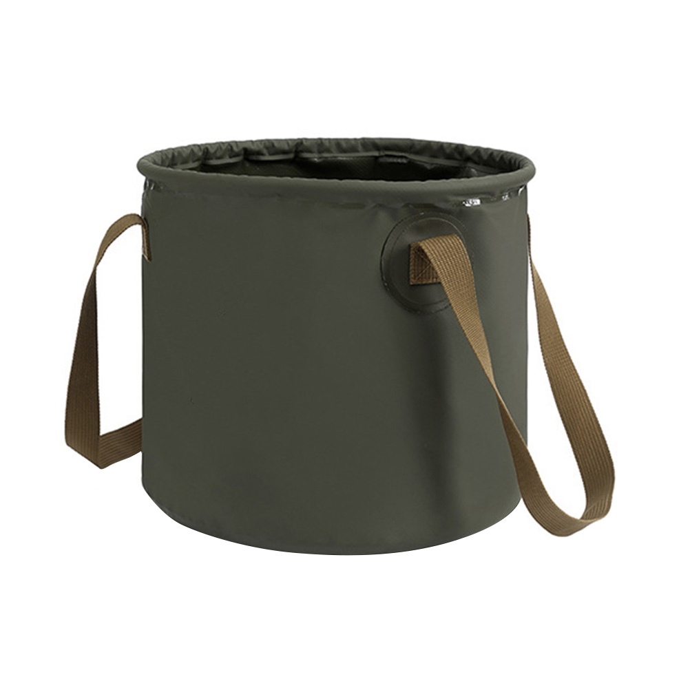 Portable Foot Bath Basin PVC Lightweight Durable Foldable Bucket Collapsible Sink Camping Hiking Outdoor Green Pocket
