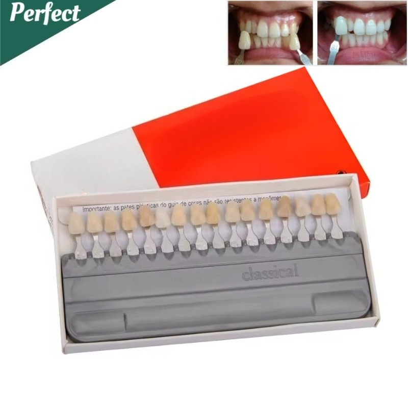 16 Colors Teeth Shade Guide Classical Tooth Model Colorimetric Plate Teeth Whiting Equipment Dentistry Tool