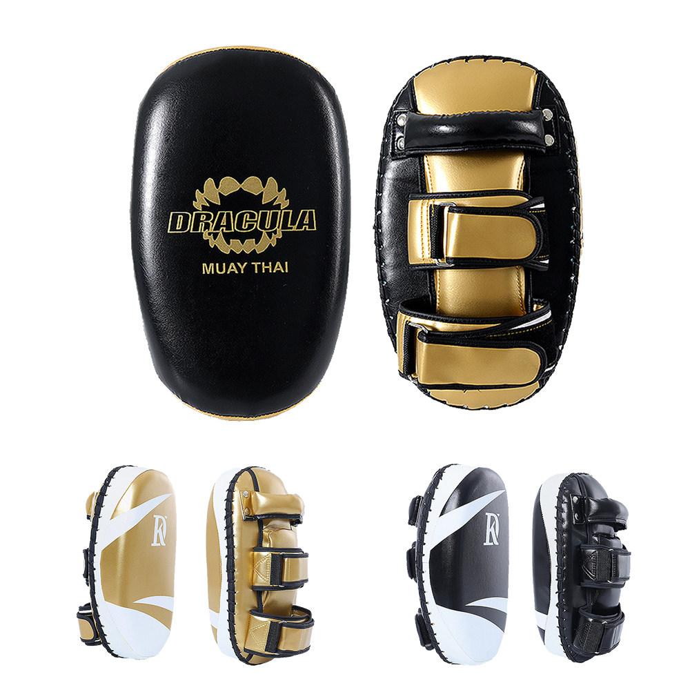 Dracula 1 Pair of Curved Mma Muay Thai Pads for Boxing Taekwondo Blocking Kicking Punching Striking Shock Absorbing Kick Pads