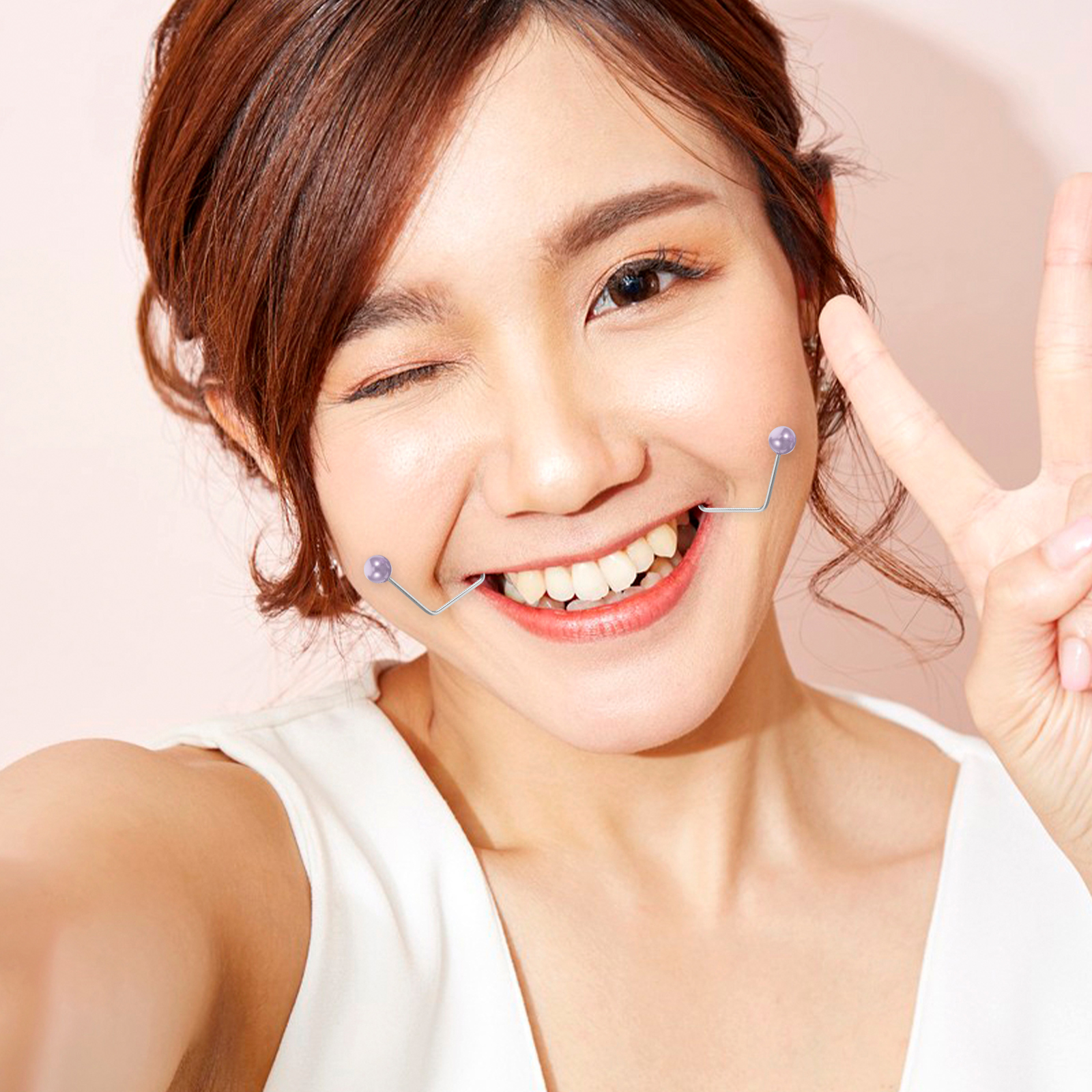 Adjustable Facial Dimples Maker Face Sculpting Trainer Exerciser Tool Skin Tightening Device for Women Men Metal Dimples Trainer