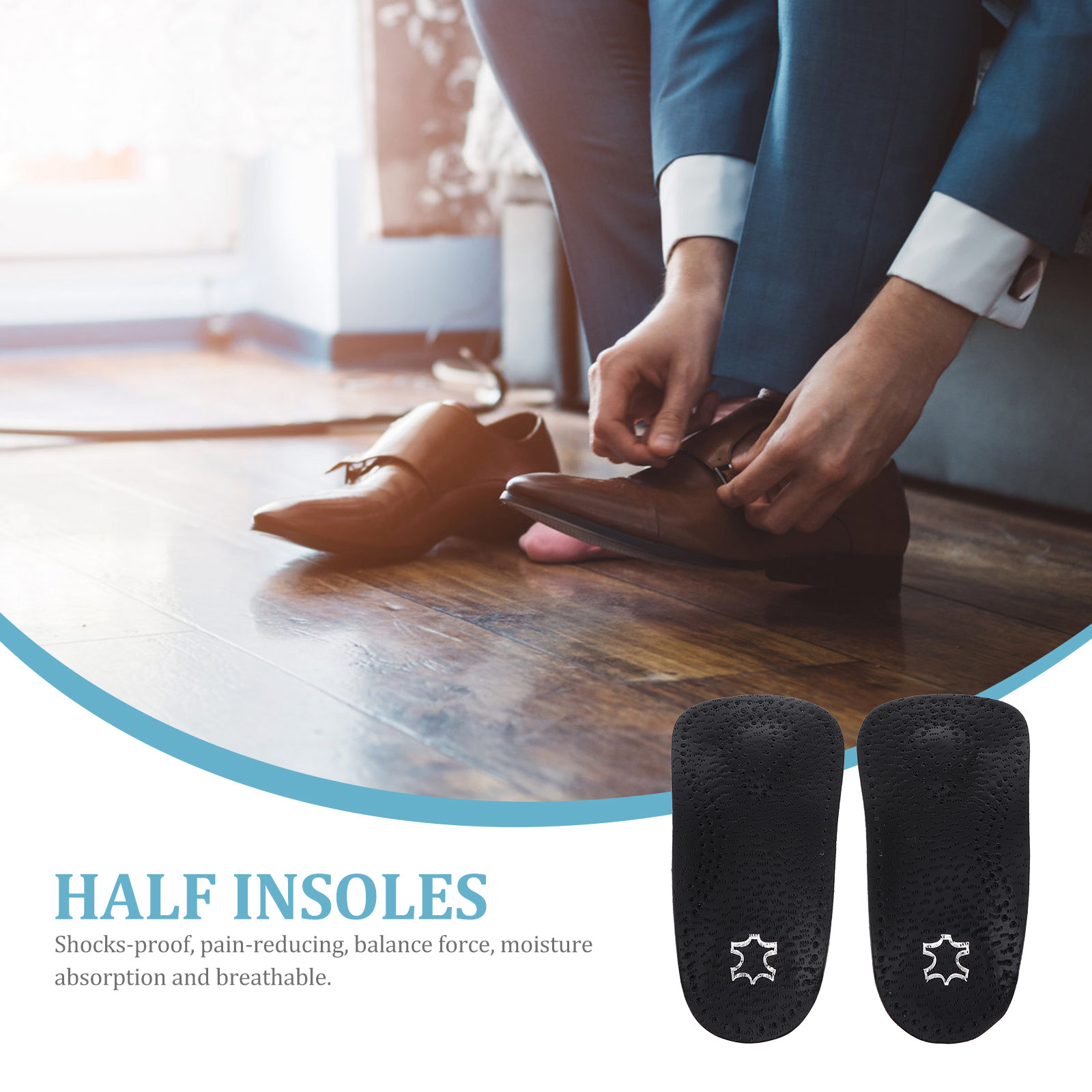 Arch Insole Foot Pads Sports Shoes Insoles Moisture Absorption for Flatfoot Regenerated Half