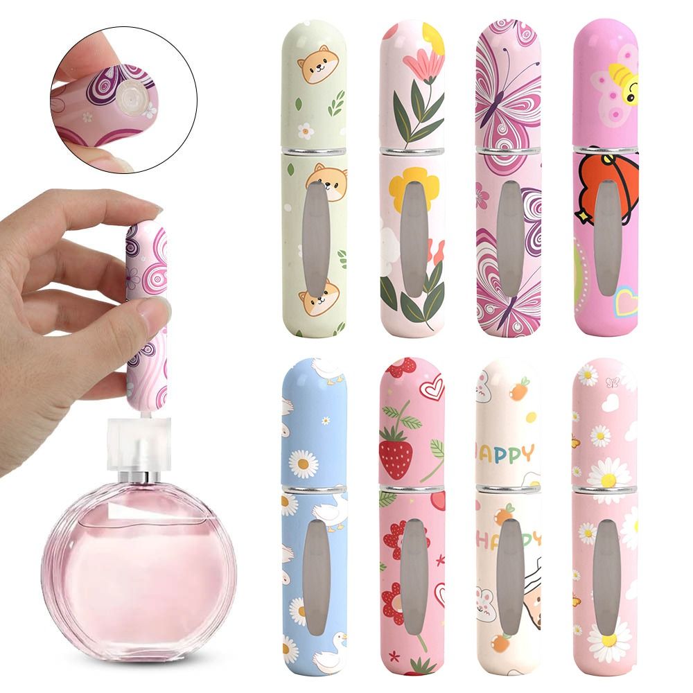 5ml Mini Perfume Bottle Leak-proof Empty Spray Rotating Bottle Refillable Perfume Dispensing Bottles