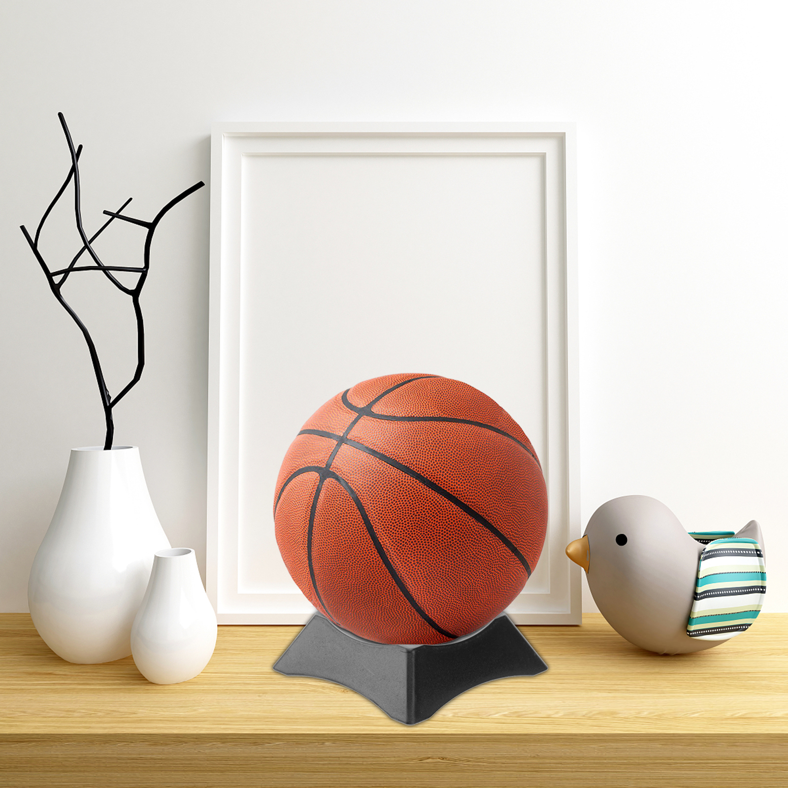 9 Pcs Basketball Football Display Holder Shelves Support Base Made of High End Plastic Great for Balls Storage Rack Black Color