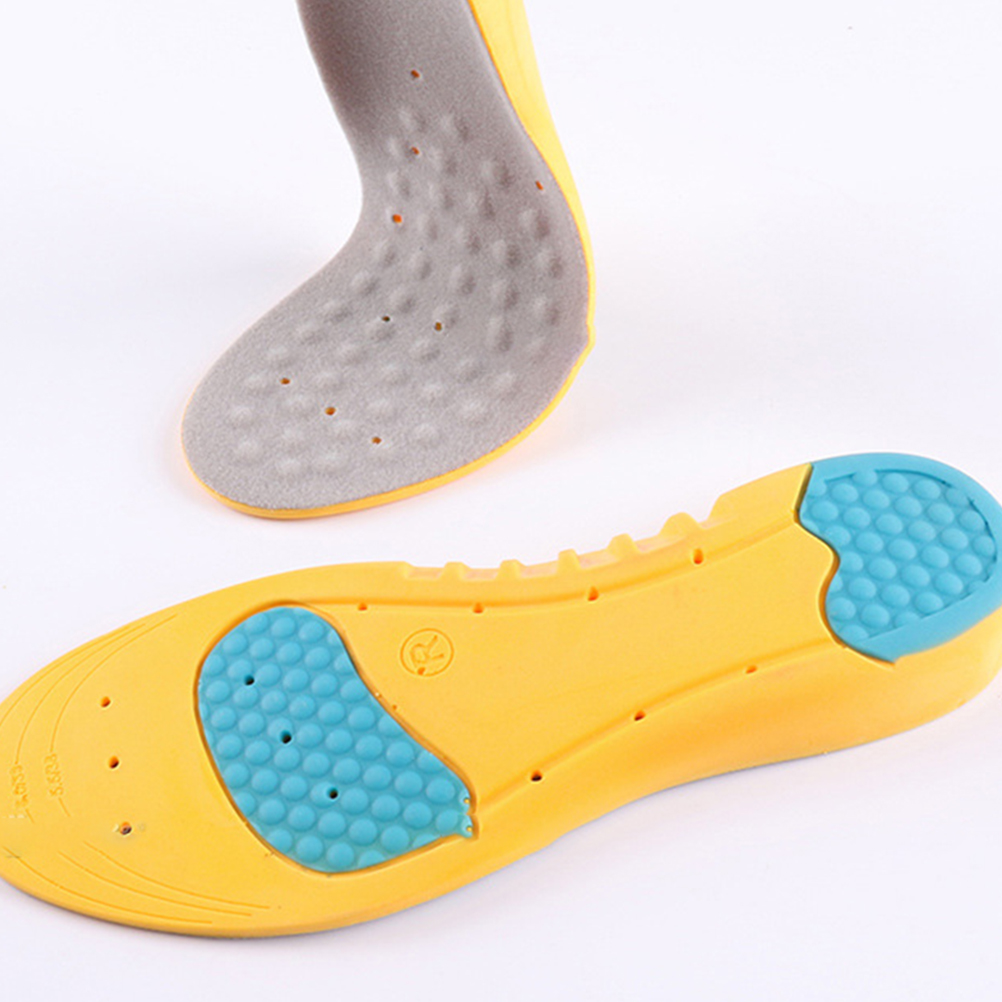 High elastic Memory Insoles Shock absorbing Thicken Pads Yellow Sports Sweat Absorption Cushions Breathable Foot Care Arch