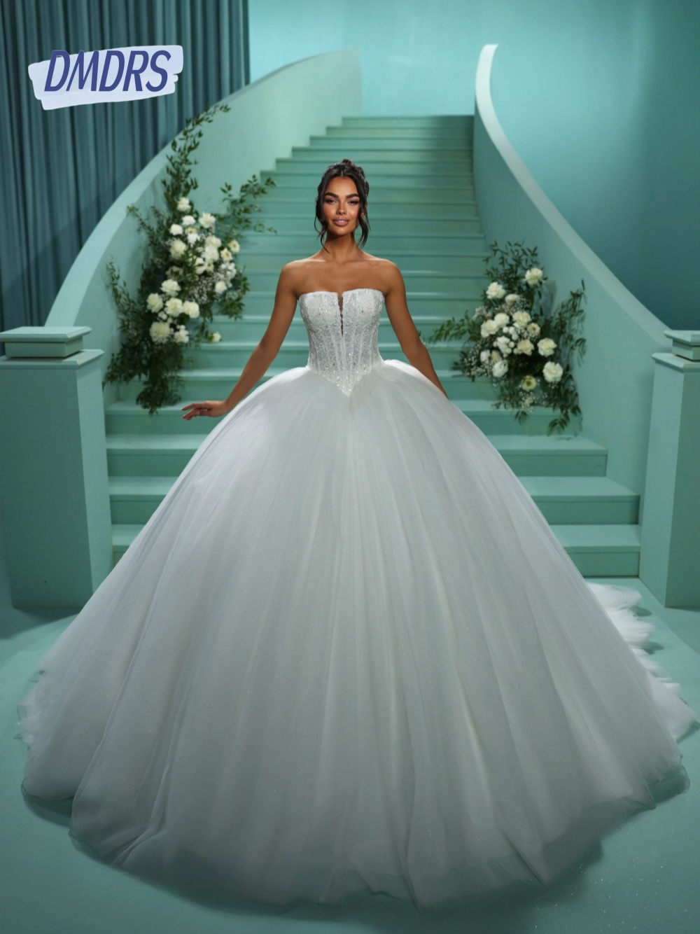 Vintage Strapless Corset Wedding Dress Tulle Modern Simple Customized Bridal Gown Elegant Sleeveless No Veil Bride Wear