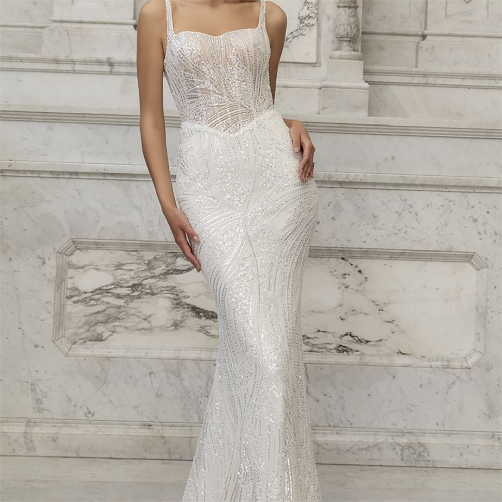 Elegant Sweetheart Sleeveless Appliquins Backless Mermaid Bride Wedding Dresses Bridal Gowns Customized