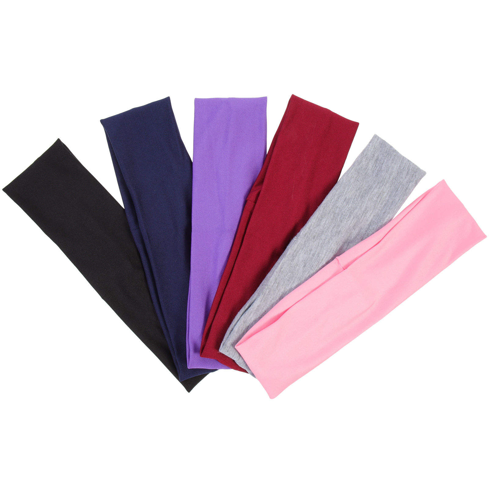 6 Pcs Anti Sports Headbands Women Running Yoga Sweatbands Spandex Face Nonslip Hairbands Breathable Elastic Fitness Band