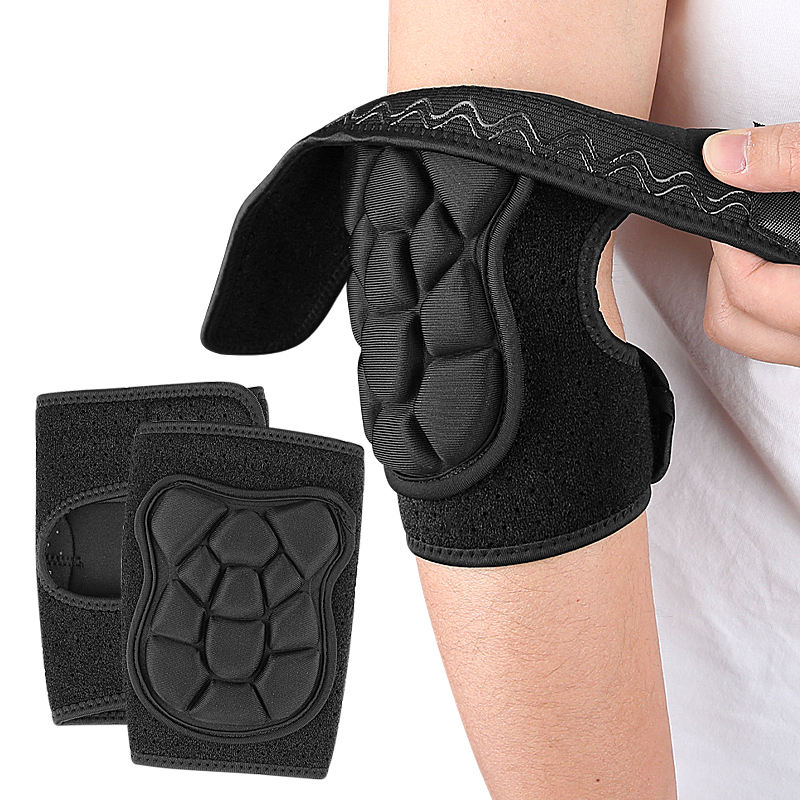 Elbow Pad Brace with Padded Support - Compression Arm Sleeve for Youth & Adult Adjustable Wrap for Sports Gym Joint Pain Relief
