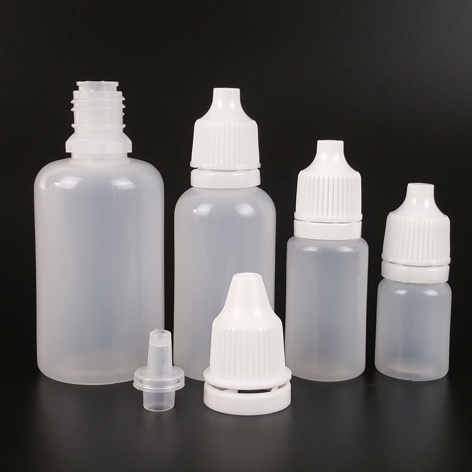 2ml 3ml 5ml 10ml 15ml 20ml 30ml 50ml Dropper Bottles black 100pcs/lot PE material Empty Plastic Squeezable  Eye Liquid Dropper