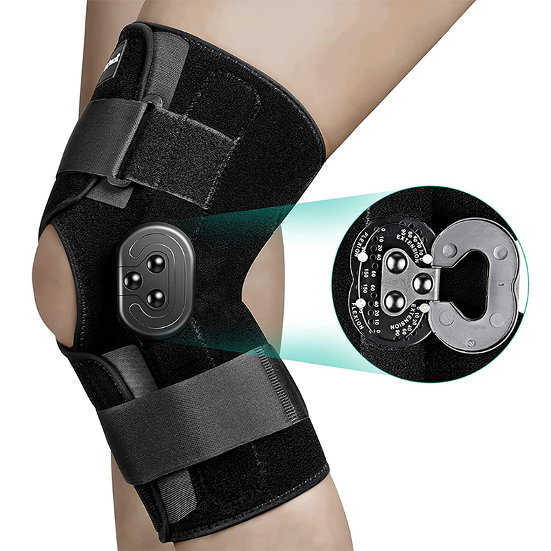 Hinged Knee Brace Adjustable Knee Support with Side Stabilizers of Locking Dials for Knee Pain Arthritis ACL PCL Meniscus Tear